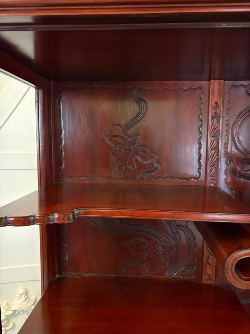 Fabulous Antique Japanese Red Lacquer Hardwood Display Cabinet - Image 6